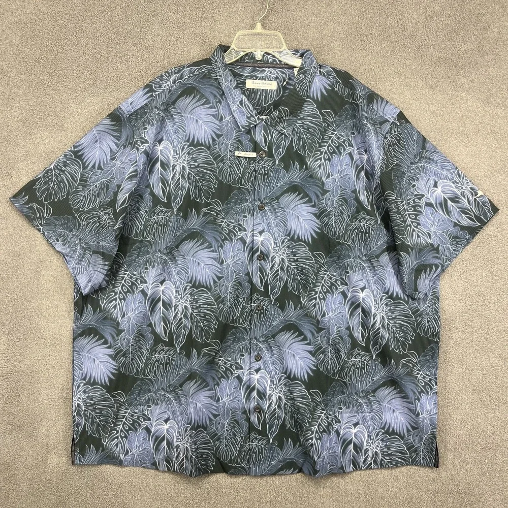 TOMMY BAHAMA Mens 4XLB 4XL BIG CORE SPORT STRETCH HAWAIIAN SHIRT COAST BLUE NOTE